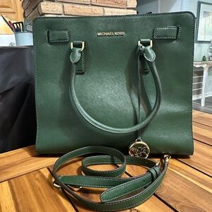 Michael Kors Forest Green Saffiano Leather Tote